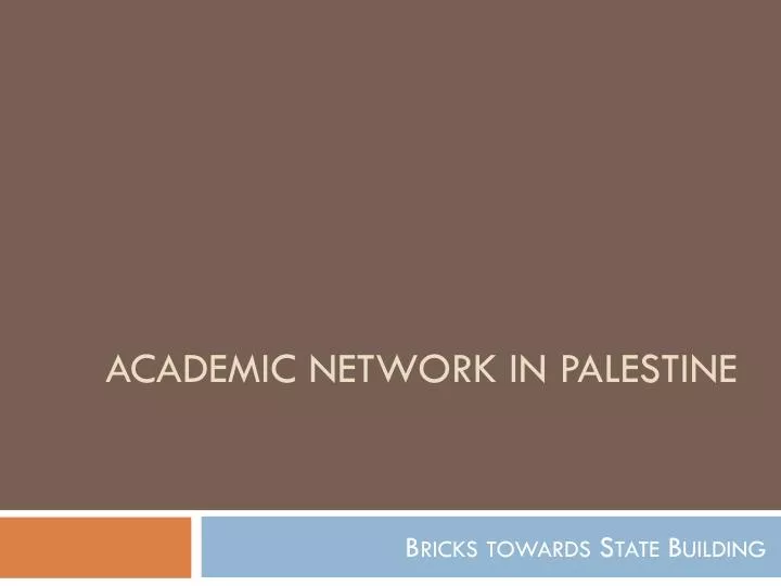 academic network in palestine