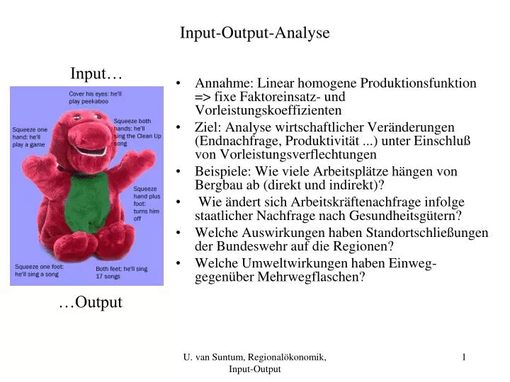input output analyse