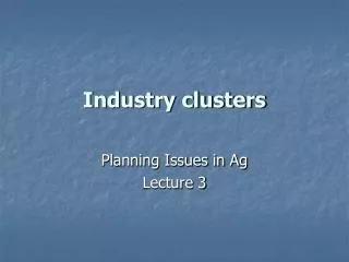 Industry clusters