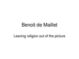 Benoit de Maillet