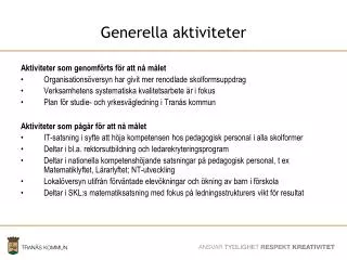 generella aktiviteter