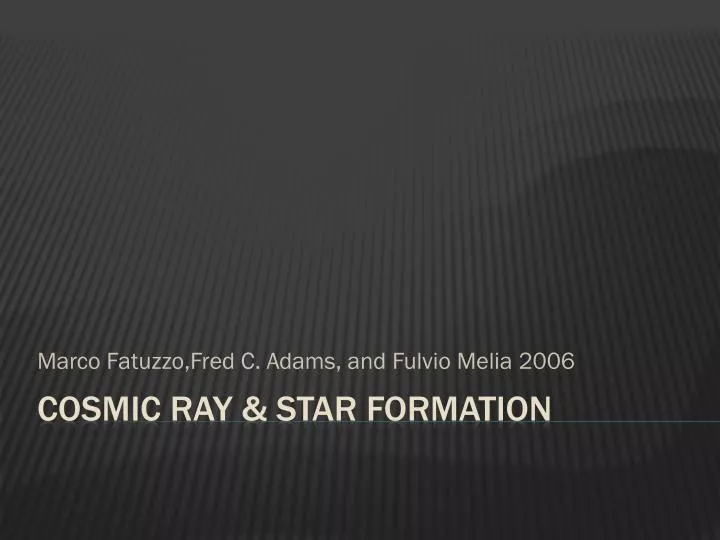 marco fatuzzo fred c adams and fulvio melia 2006