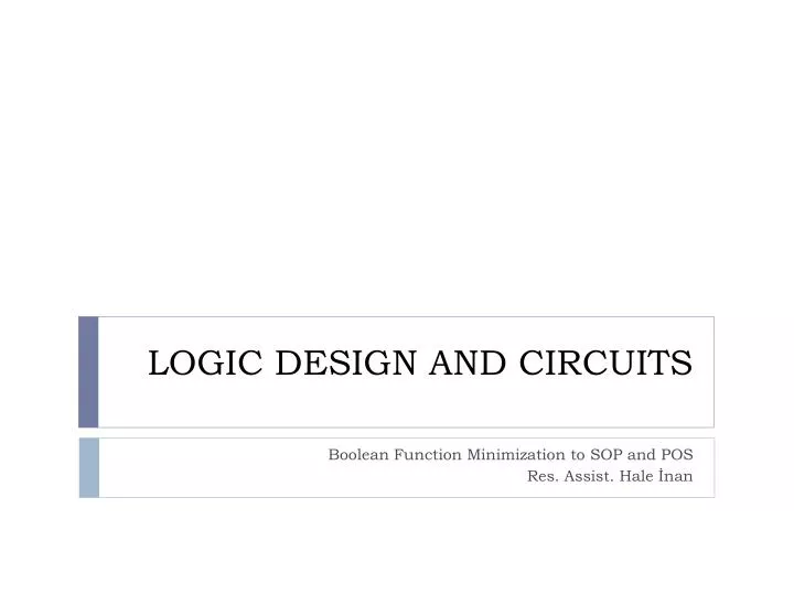 logic design and circuits