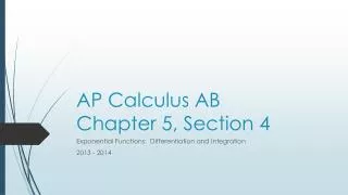 AP Calculus AB Chapter 5, Section 4