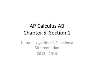 AP Calculus AB Chapter 5, Section 1