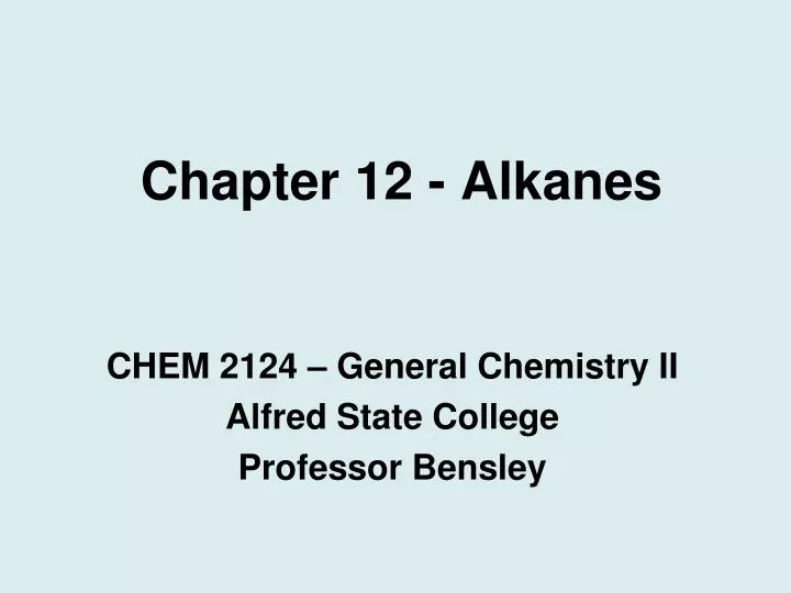 chapter 12 alkanes