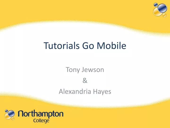 tutorials go mobile