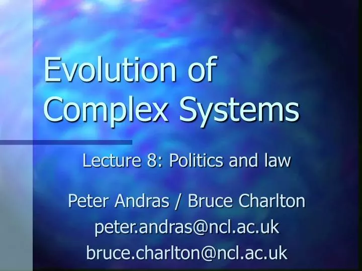 evolution of complex systems