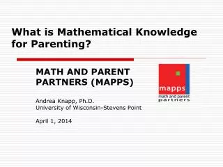 What is Mathematical Knowledge for Parenting?
