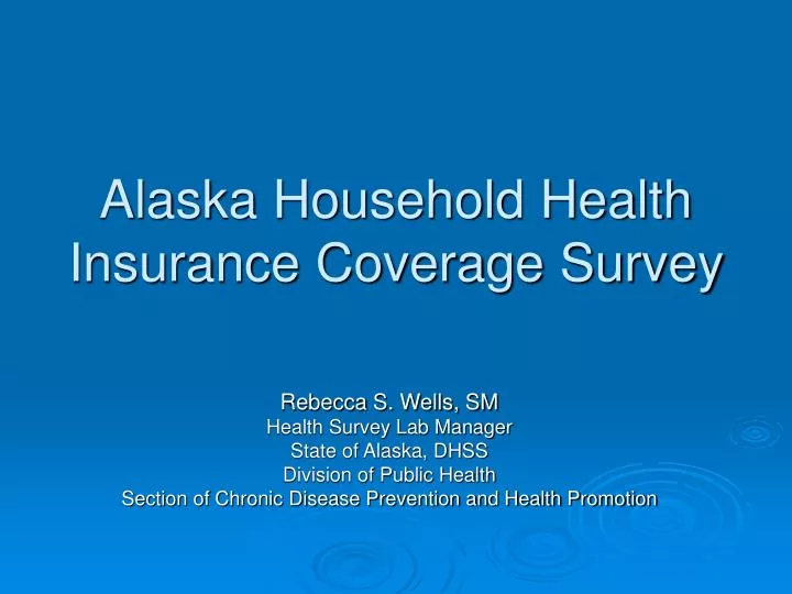 alaska household health insurance coverage survey