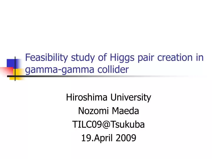 feasibility study of higgs pair creation in gamma gamma collider