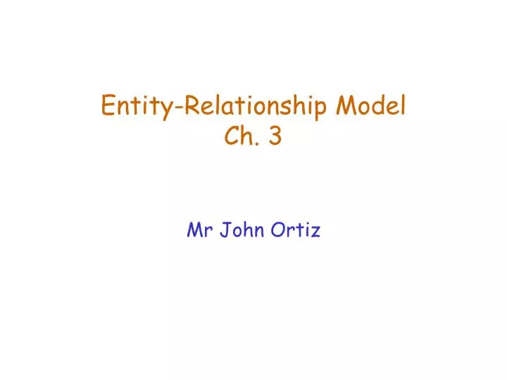 entity relationship model ch 3