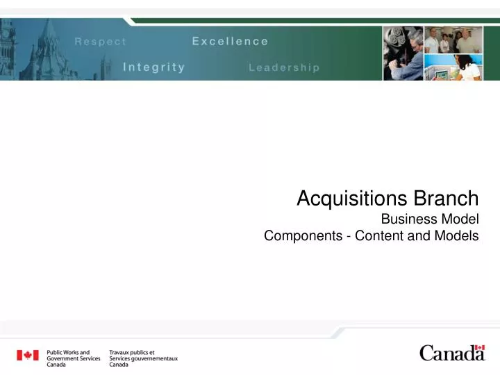 acquisitions branch business model components content and models