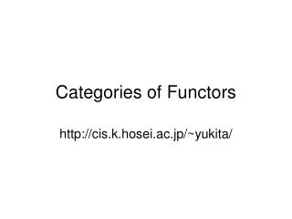 Categories of Functors
