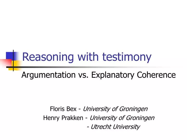 reasoning with testimony