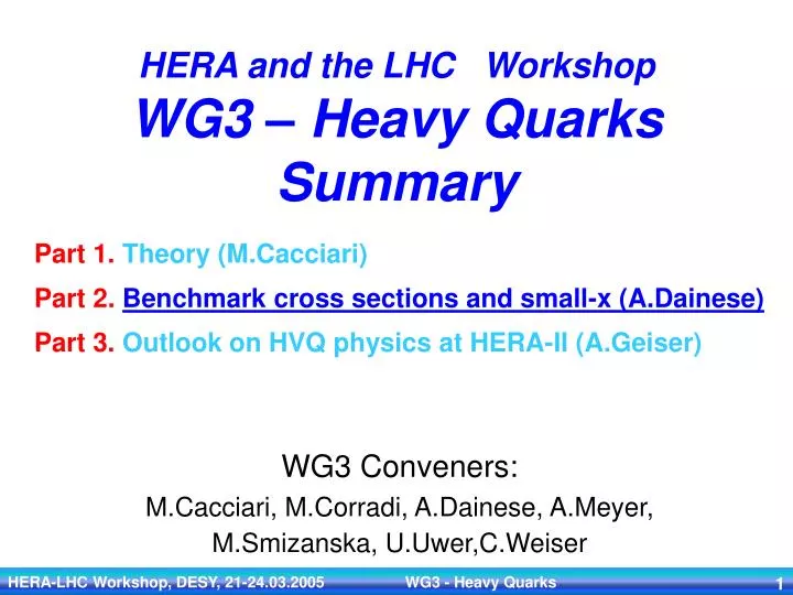 hera and the lhc workshop wg3 heavy quarks summary