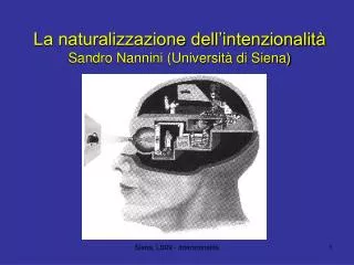La naturalizzazione dell’intenzionalità Sandro Nannini (Università di Siena)
