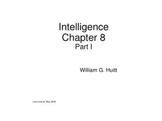 Intelligence Chapter 8 Part I