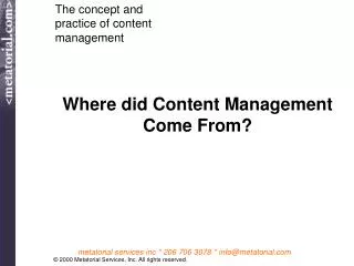 Where did Content Management Come From?