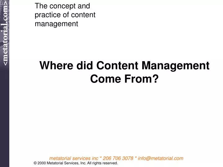 where did content management come from
