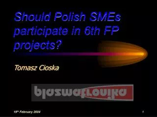 Should Polish SMEs participate in 6th FP projects?