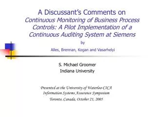 S. Michael Groomer Indiana University