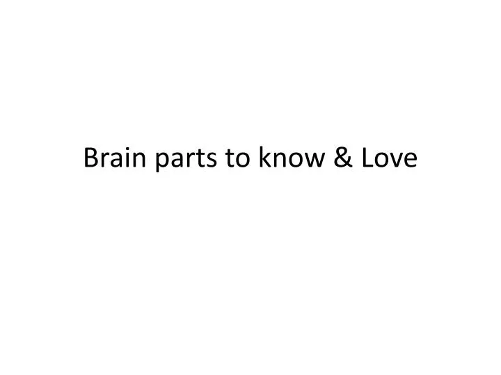 brain parts to know love