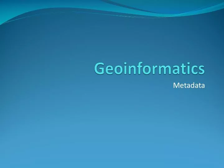 geoinformatics