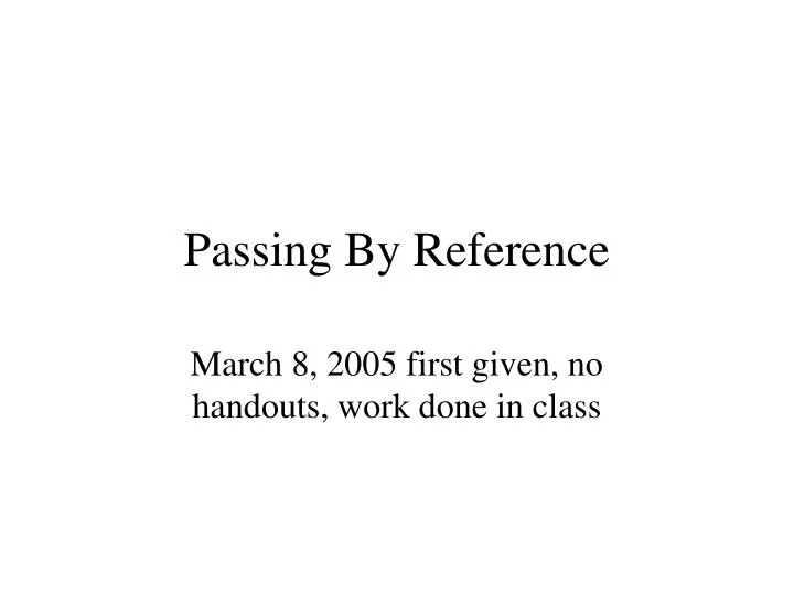 passing by reference