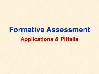 Formative Assessment