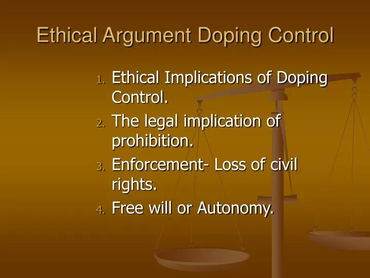 ethical argument doping control