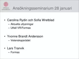 ans kningsseminarium 28 januari