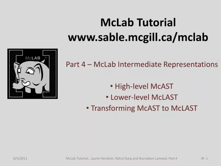 mclab tutorial www sable mcgill ca mclab