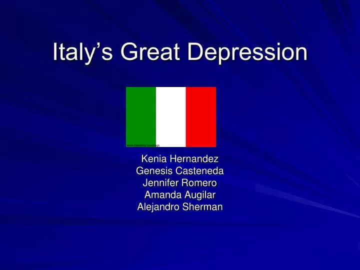 italy s great depression