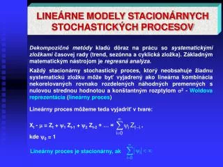 line rne modely stacion rnych stochastick ch procesov