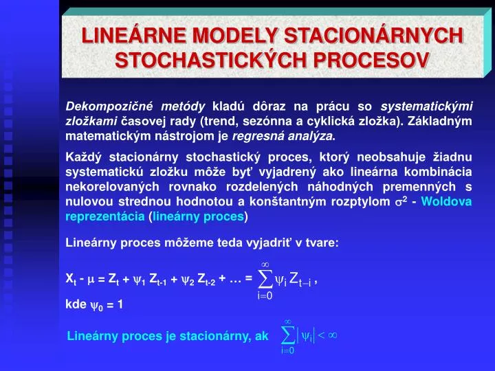 line rne modely stacion rnych stochastick ch procesov