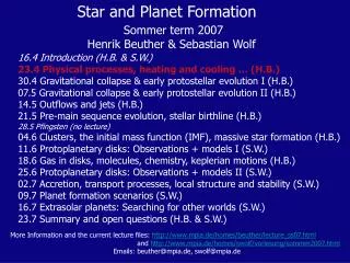 Star and Planet Formation