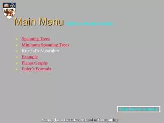 Main Menu (Click on the topics below)