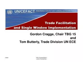 Trade Facilitation and Single Window Implementation