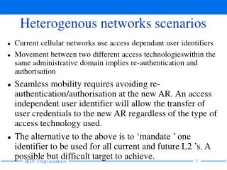 Heterogenous networks scenarios