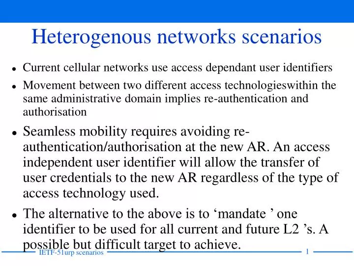 heterogenous networks scenarios