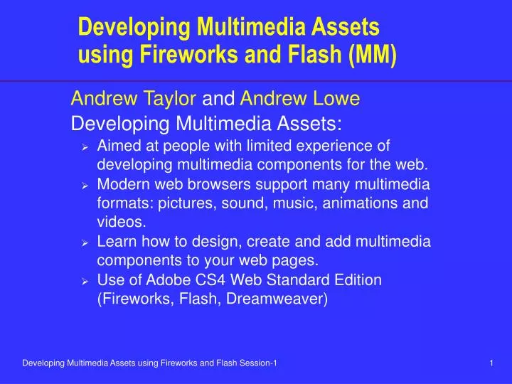 developing multimedia assets using fireworks and flash mm