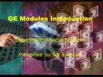 GE Modules Introduction - slide 1