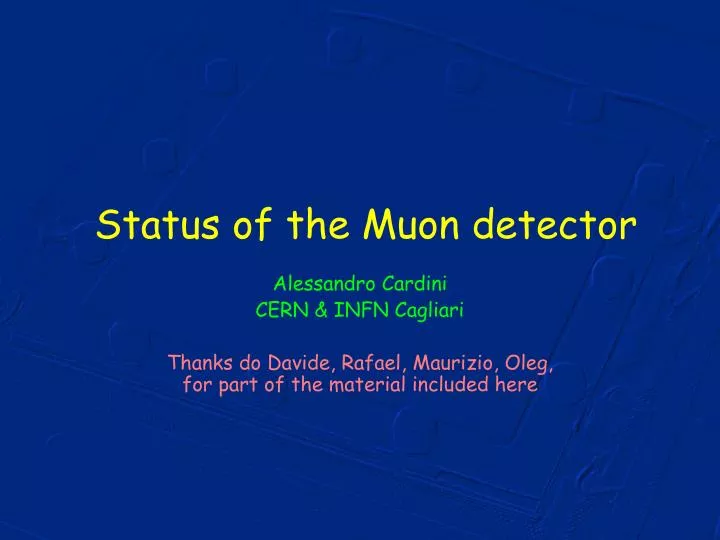 status of the muon detector