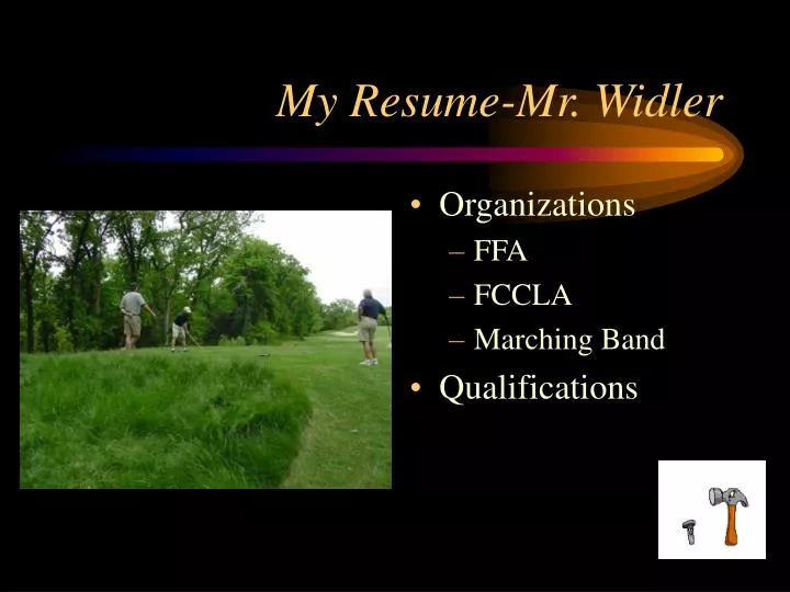 my resume mr widler
