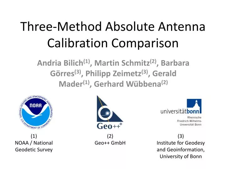 three method absolute antenna calibration comparison