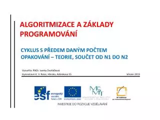 algoritmizace a z klady programov n