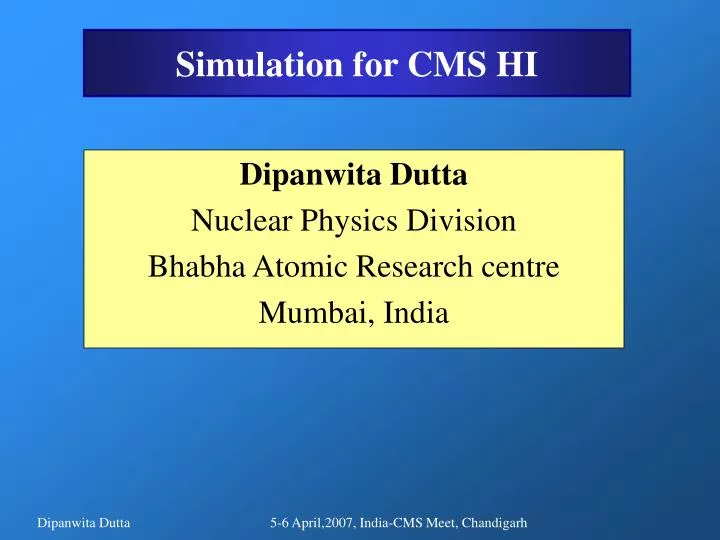 simulation for cms hi