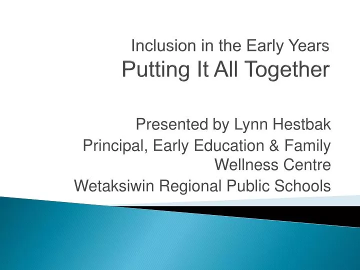 inclusion in the early years putting it all together