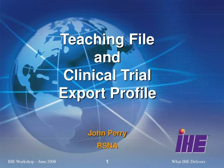 teaching file and clinical trial export profile